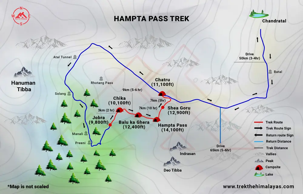 Hampta Pass Trek Maps